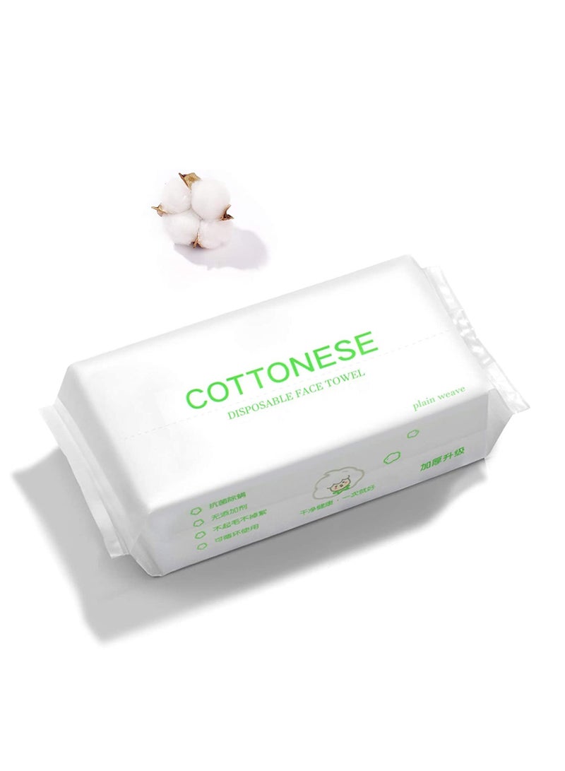 Disposable Face Towel 100 Counts Facial Cotton Tissue Pure Cotton Dry Wipes Soft Makeup Remover Towel for Sensitive Skin Portable Face Wipesbaby Wipesfacial Wipes Cleansing Wipesremovable