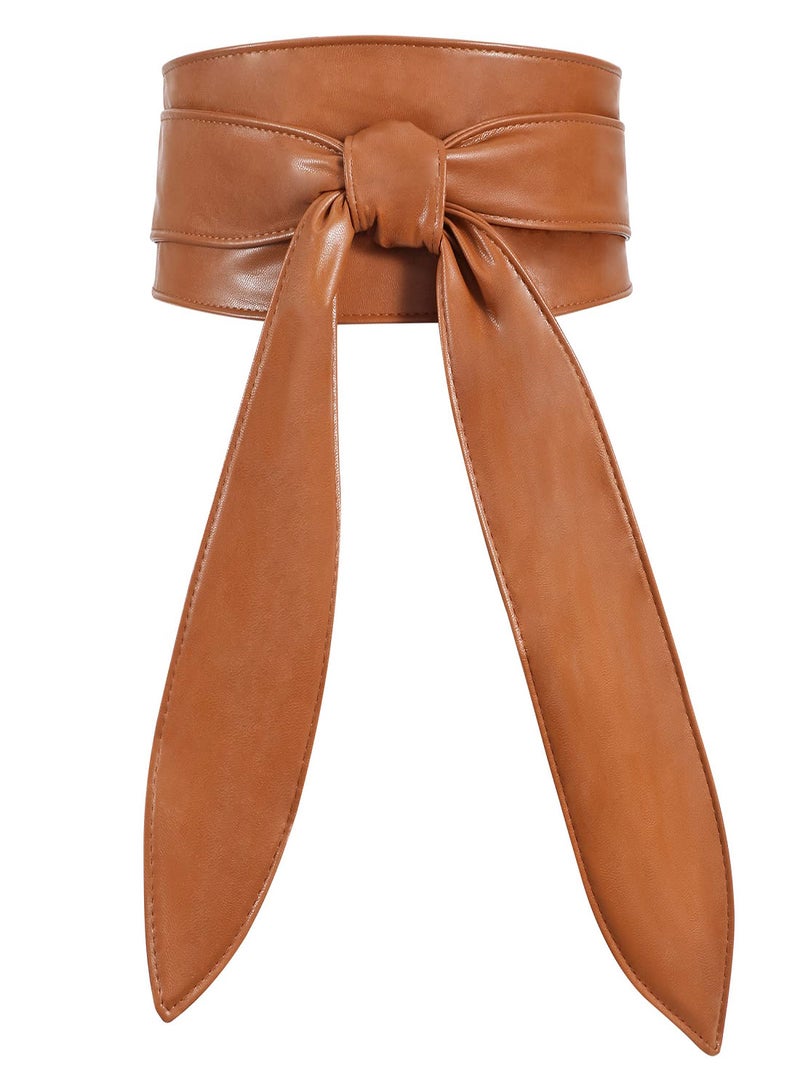 Women's Fashion Belt Women's Wide Girdle Soft and Versatile Elegant Bow Ribbon Extra Long Belt Belt Women's Chic Faux Leather Waist Belt for Jeans for Dress Solid Color Belts
