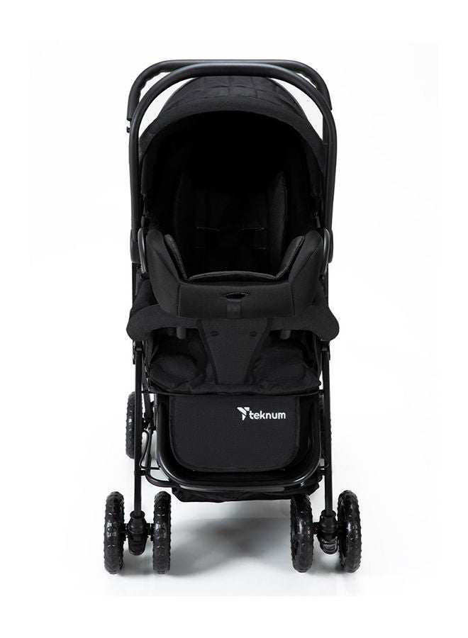 Reversible Look At Me Stroller With T Diaper Bag And Hooks And Changing Pad - Black