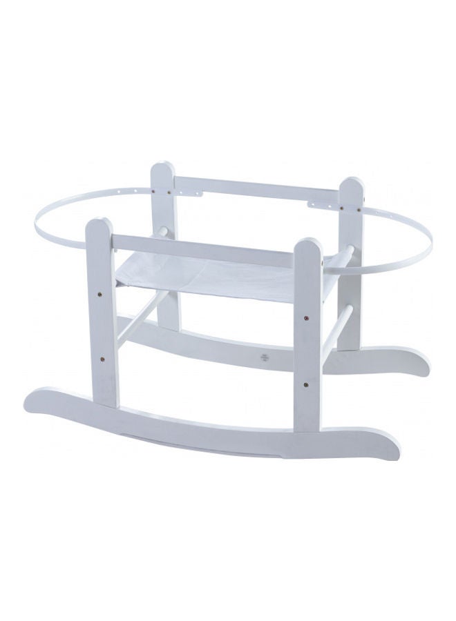 Honeycomb Wicker Moses Basket With Rocking Stand - White