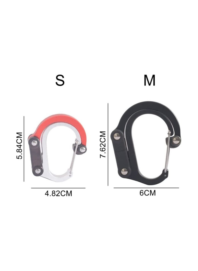 Carabiner Clip 50 lbs Heavy Duty D Shaped Spring Hook Small Carabiners for Hammocks Camping Accessories Hiking Keychains Outdoors and Gym for Dog Leash Harness and Key Ring Black (M 1pcs)