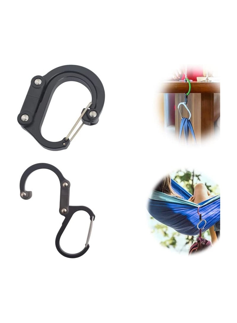 Carabiner Clip 50 lbs Heavy Duty D Shaped Spring Hook Small Carabiners for Hammocks Camping Accessories Hiking Keychains Outdoors and Gym for Dog Leash Harness and Key Ring Black (M 1pcs)