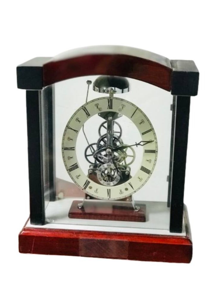 Fireplace Mantle Clock Solid Wood Sit Bell Antique Pendulum Clock Retro Desk Clock Management Desk Clock