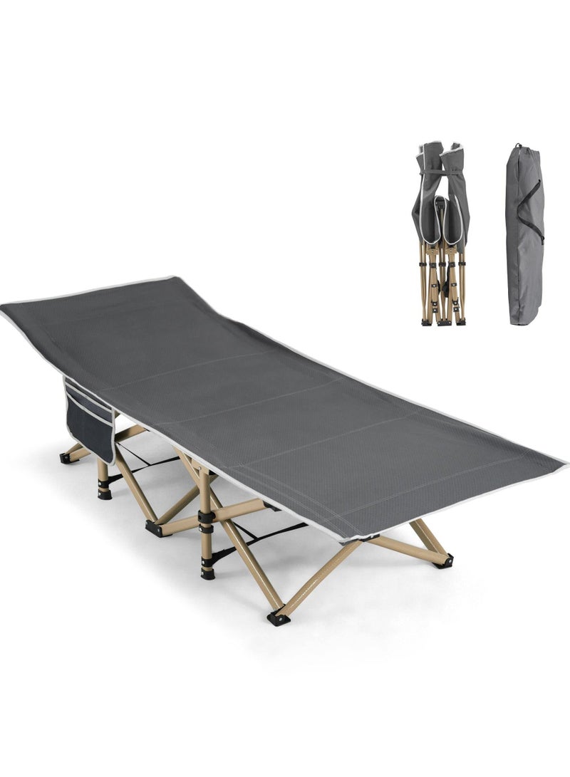 Folding Camping Cot, Sleeping Cot for Adult, 190*71cm Extra Wide Heavy Duty Camping Cot Max Load 600LBS with Carry Bag, Portable Camping Cot for Outdoor Camping/Office, Home Nap