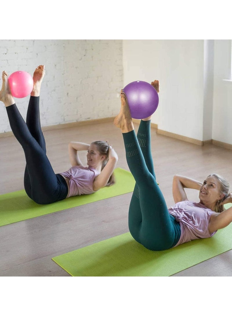 Mini Yoga Pilates Ball 25cm for Stability Exercise Training Gym Anti Burst and Slip Resistant Balls with Inflatable Straw