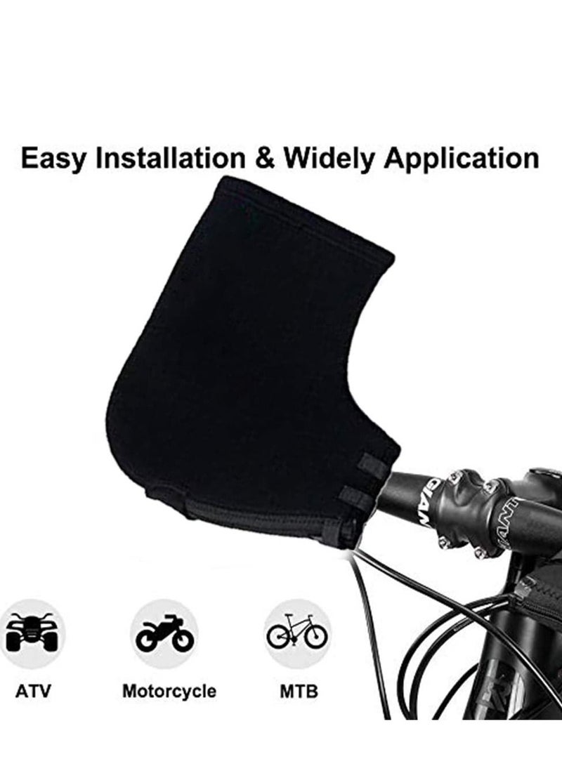 Mountain Bike Handlebar Mittens Gloves, Winter Unisex Bicycle Hands Warmer Covers Pogies Mitts Thermal Cover Cycling Hand Warm Windproof for
