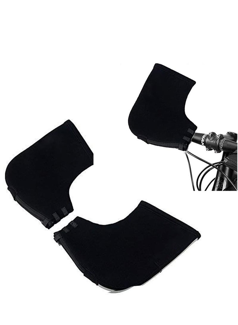 Mountain Bike Handlebar Mittens Gloves, Winter Unisex Bicycle Hands Warmer Covers Pogies Mitts Thermal Cover Cycling Hand Warm Windproof for