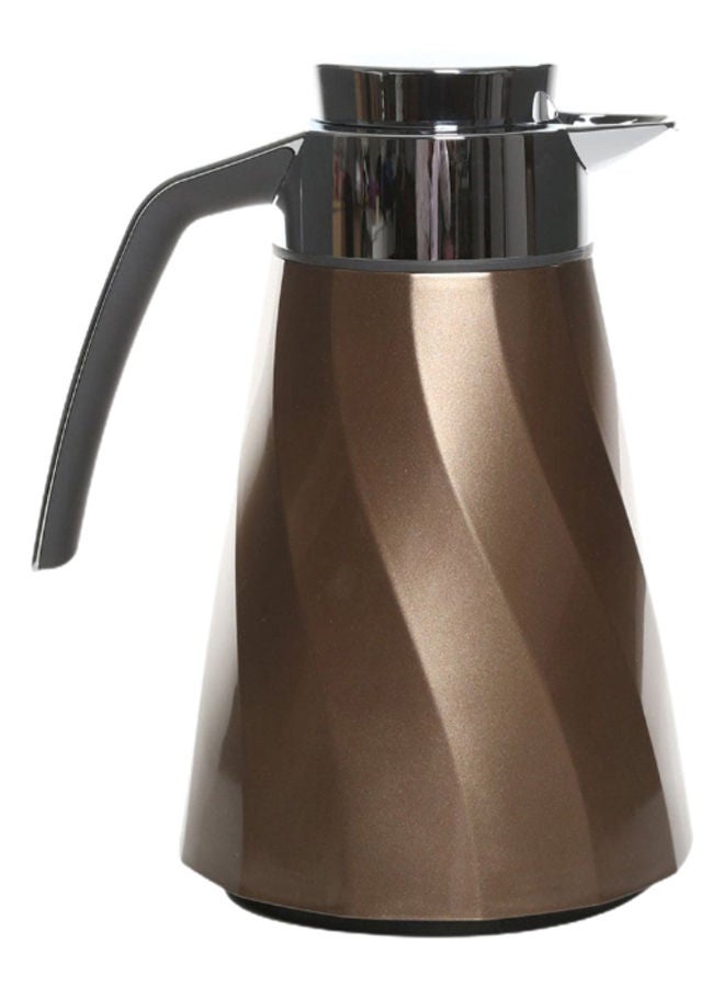 Cone Swirl Flask - 1L, Brown & Silver