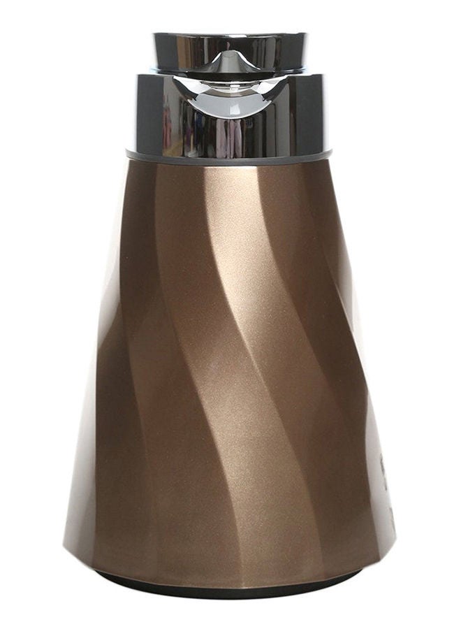 Cone Swirl Flask - 1L, Brown & Silver