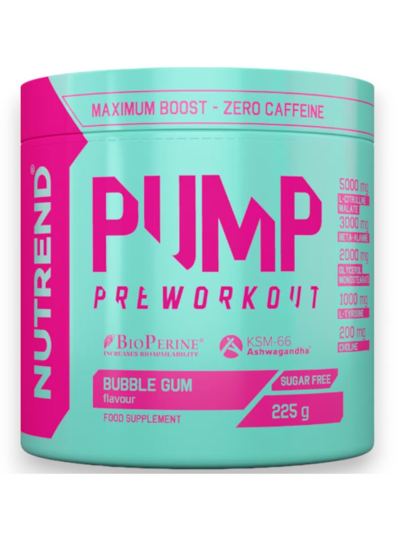 Pump Pre Workout, Bubble Gum Flavour, 225g