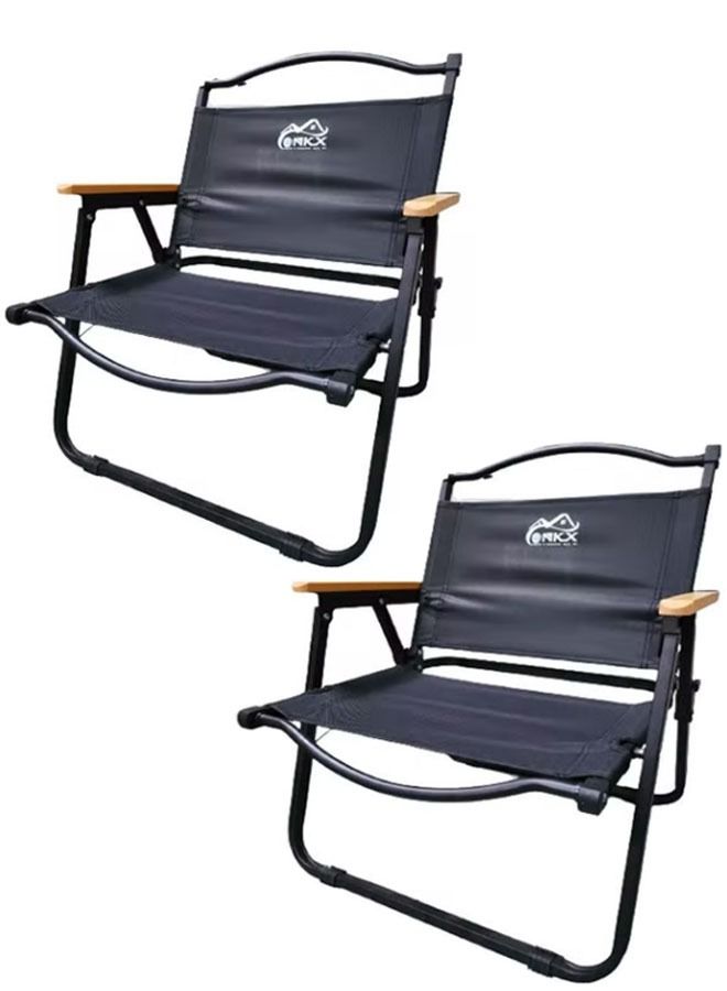 Set of 2 Portable Folding Chair For Outdoor Camping Picnic