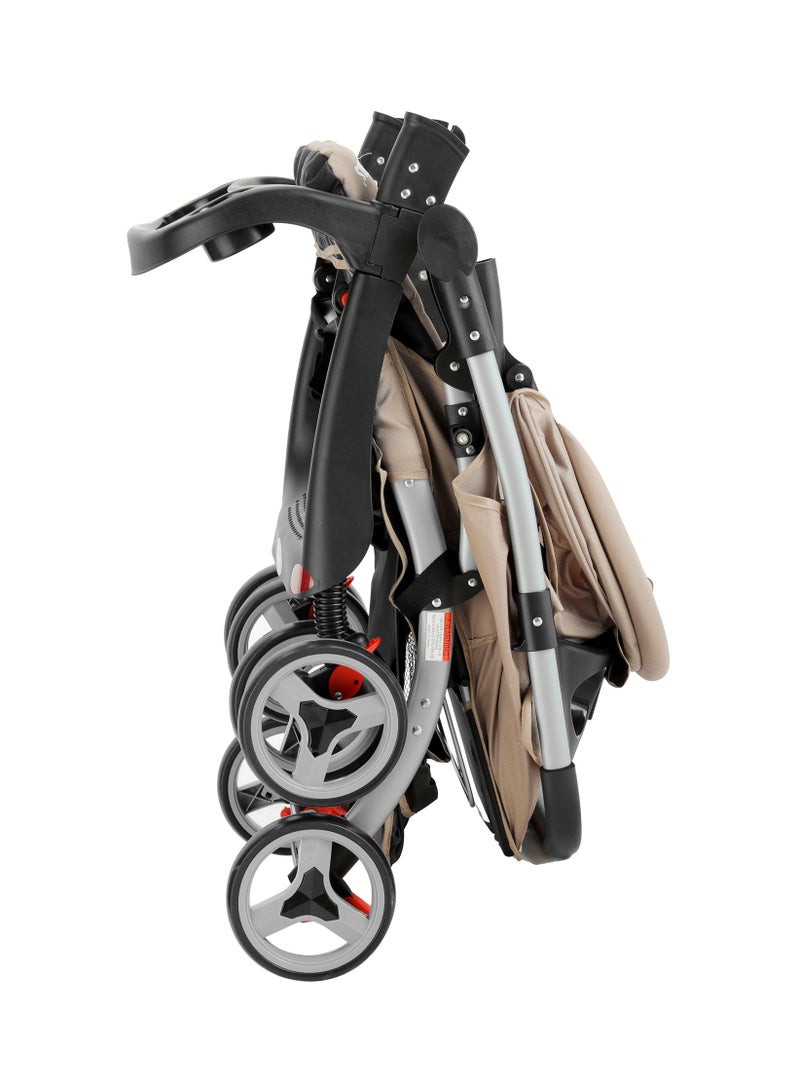 Lightweight And Foldable Baby Adjustable Stroller Wheels With Suspension For 6 To 36 Months - Khaki