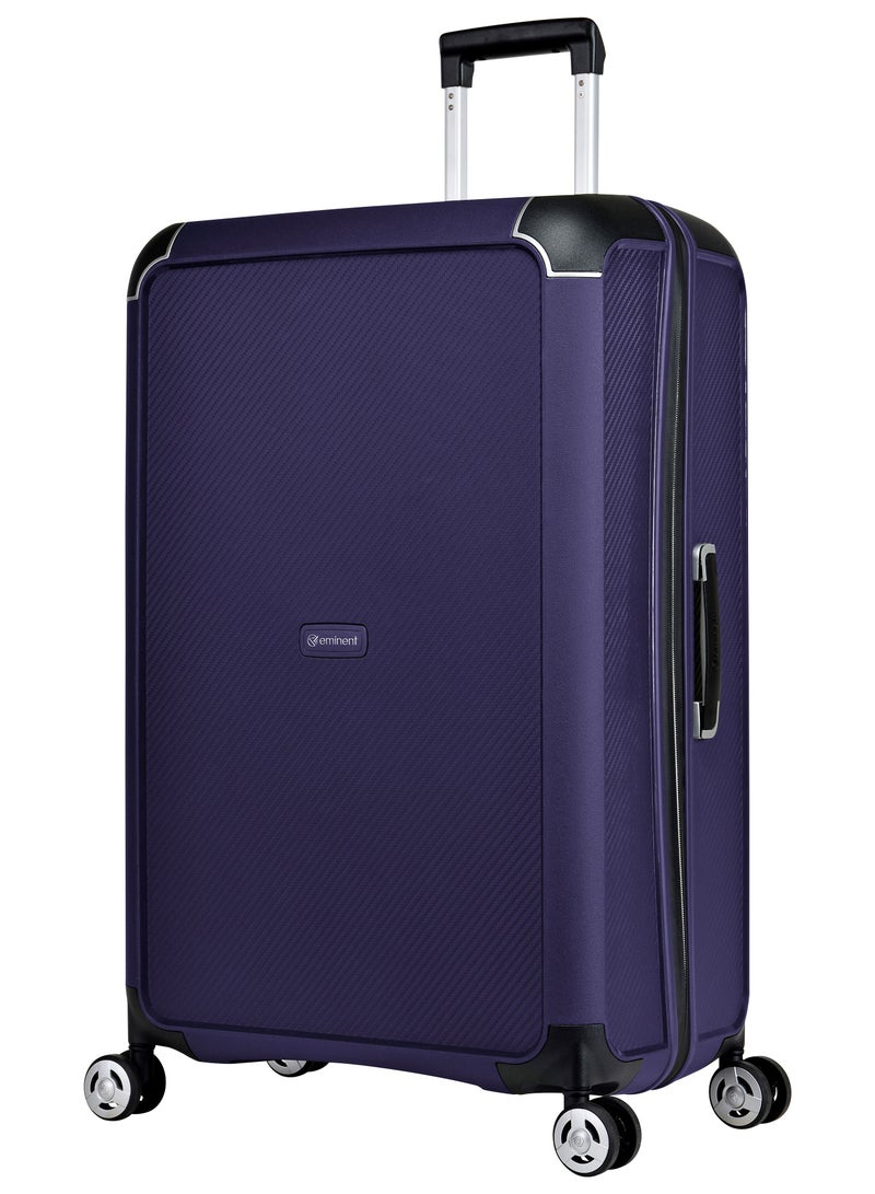 Champion Hard Case Travel Bag Luggage Trolley Polypropylene Lightweight 4 Quiet Double Spinner Wheels Suitcase With TSA Lock B0002 Purple
