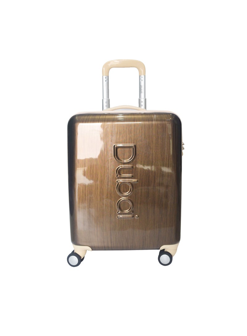 *Dubai* Lightweight Luggage Checked Bag- Durable Hard-Shell Luggage 20 Inches Suit Case for Travel | Large Hard sided Luggage with Spinner 4 Quiet 360° wheel (20-Inch) THABS-1199 Gold & Ivory
