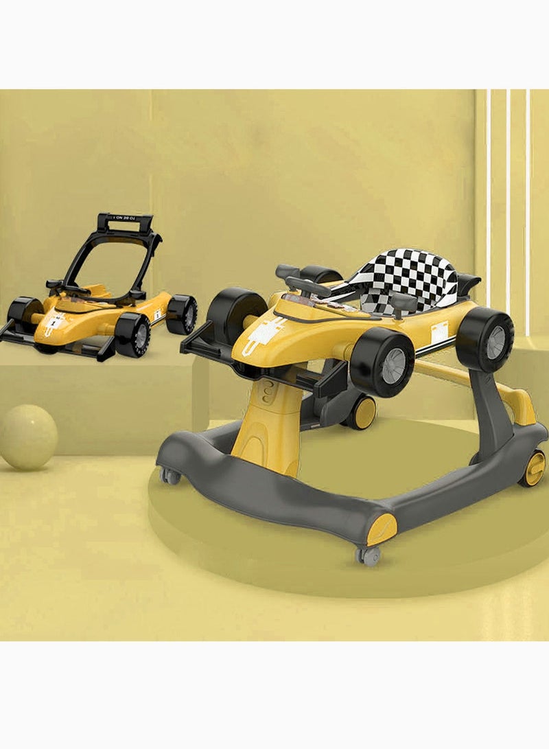 Folding Baby Walker Racing Car Shape Adjustable In Height From 9 To 15kg