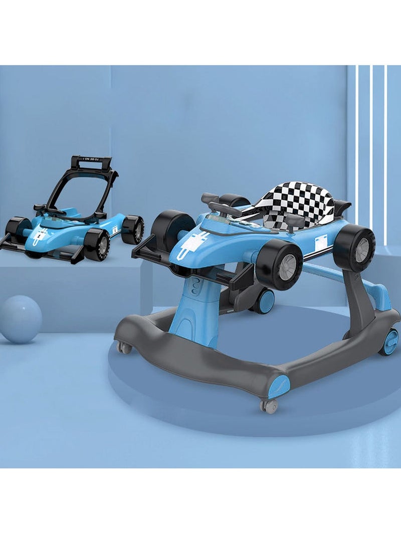 Folding Baby Walker Racing Car Shape Adjustable In Height From 9 To 15kg