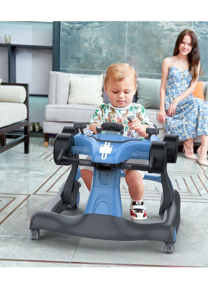 Folding Baby Walker Racing Car Shape Adjustable In Height From 9 To 15kg