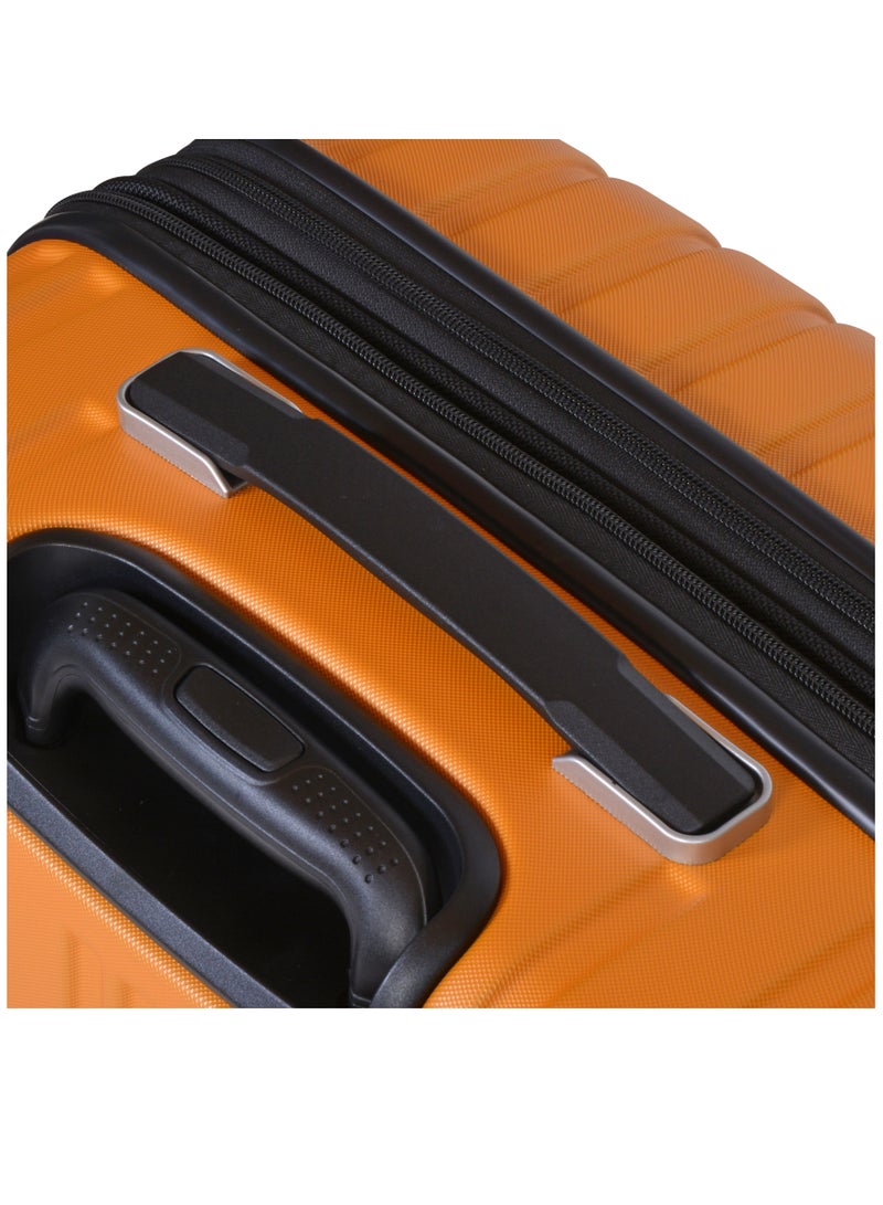 Hard Case Travel Bags Makrolon Polycarbonate Lightweight Expandable Zipper Trolley Luggage Set And Robust 4 Quiet Wheels With TSA Lock Kg82 Yellow