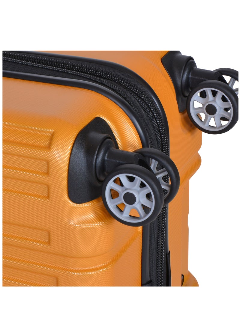 Hard Case Travel Bags Makrolon Polycarbonate Lightweight Expandable Zipper Trolley Luggage Set And Robust 4 Quiet Wheels With TSA Lock Kg82 Yellow