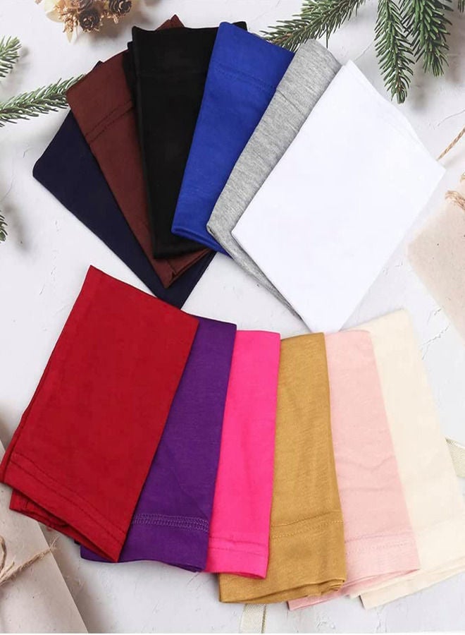 12-Pieces Hijab Undercap Scarf for Women Men Turban Head Wraps Solid Color Tube Unisex