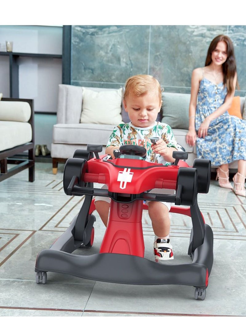 Baby Walker for Kids with Adjustable Height & Stopper Anti-Rollover Foldable Activity Walker for Toddlers & Infant Baby Walker Age 6-18 Months