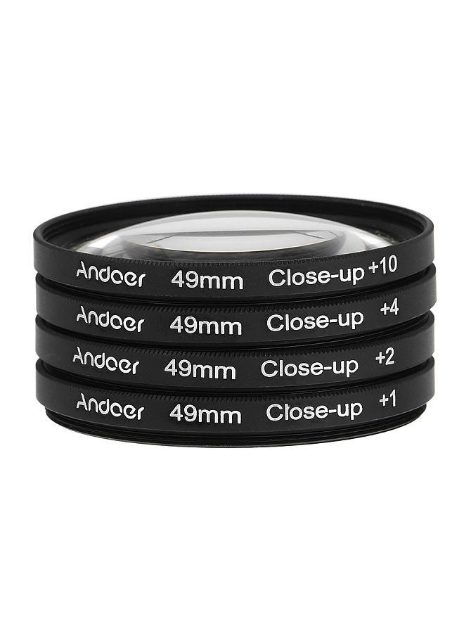 49mm Macro Close-Up Filter Set +1 +2 +4 +10 with Pouch for Nikon Canon Sony DSLRs