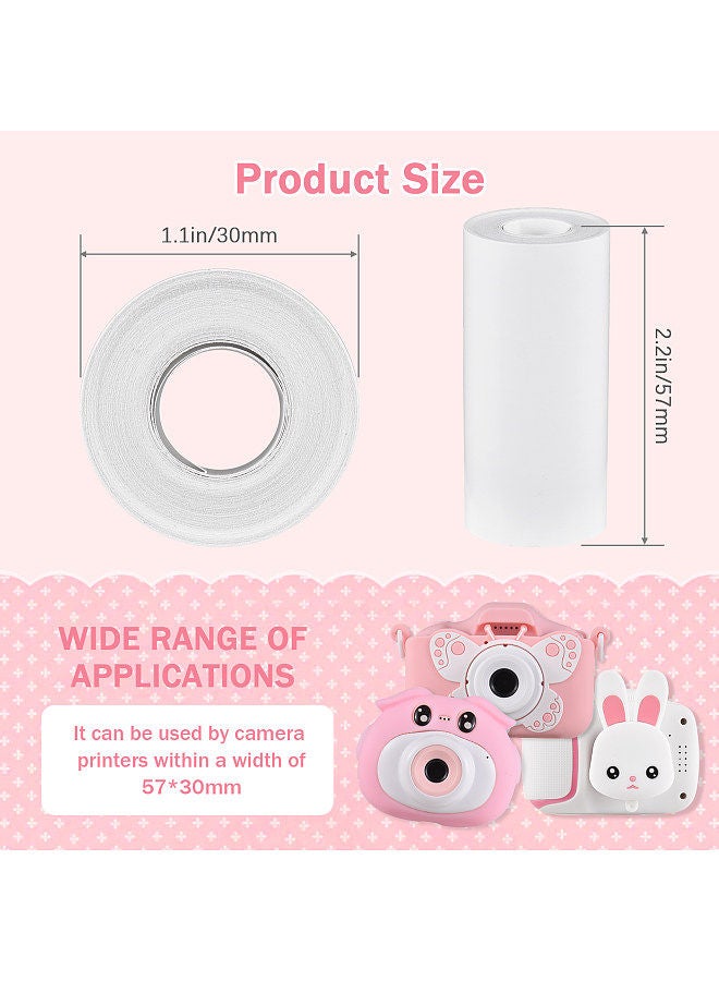 Thermal Paper Roll 57*30mm Printing Paper for Label Printer Kids Instant Camera Refill Print Paper, Pack of 3 Rolls