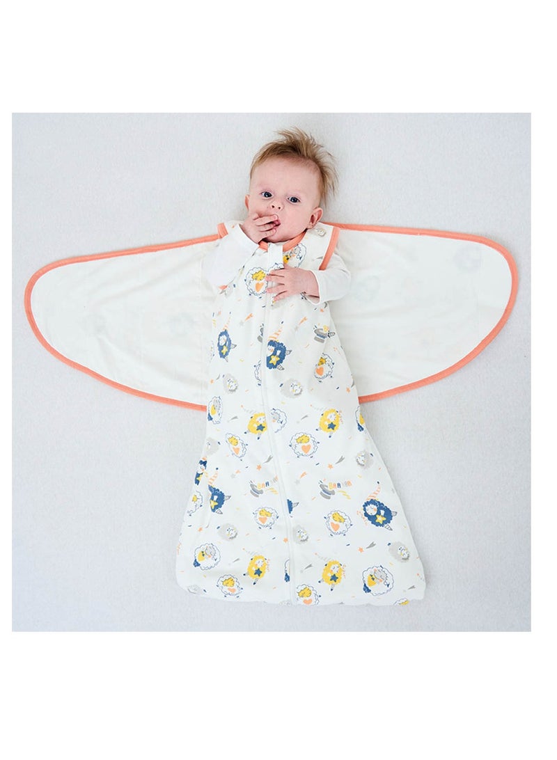 SYOSI Baby Swaddle Wearable Blanket 3-Way Adjustable Transtion Sleep Sack 100% Cotton Swaddle Wrap with Beanie Cap Infant Cotton Swaddle for Newborn Infant Boy Girl 0-6 Months