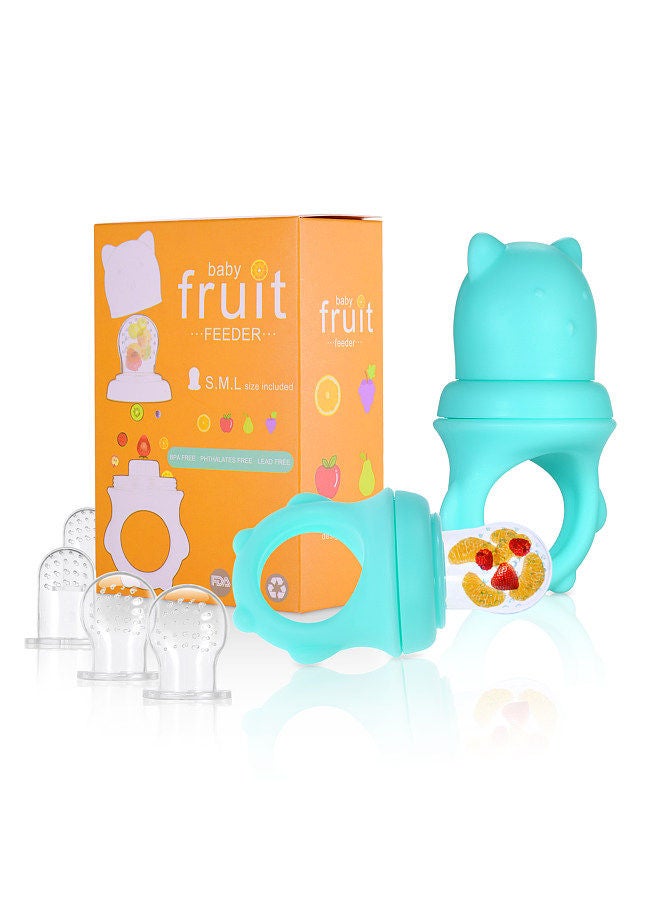 Baby Food Feeder Fruit Feeder Pacifiers for Teething Relief with S/M/L 3 Size Silicone Pacifiers for Infants, Pack of 2pcs