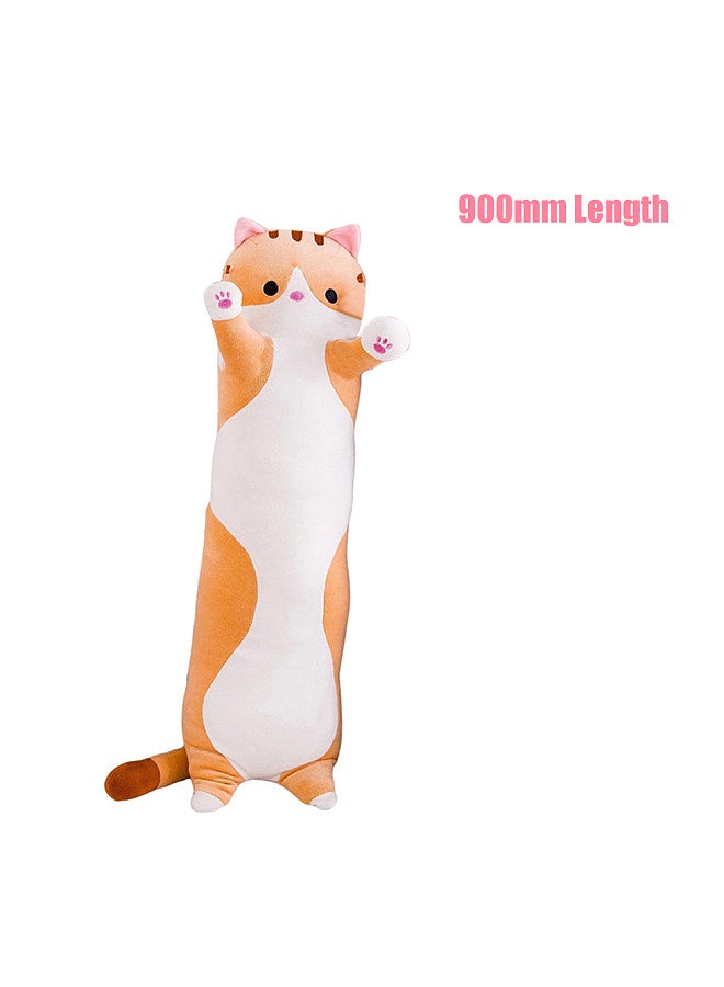 Cute Cartoon Cat Shaped Doll Toy Plush Toy Sleeping Long Throw Pillow Decorative Gift
