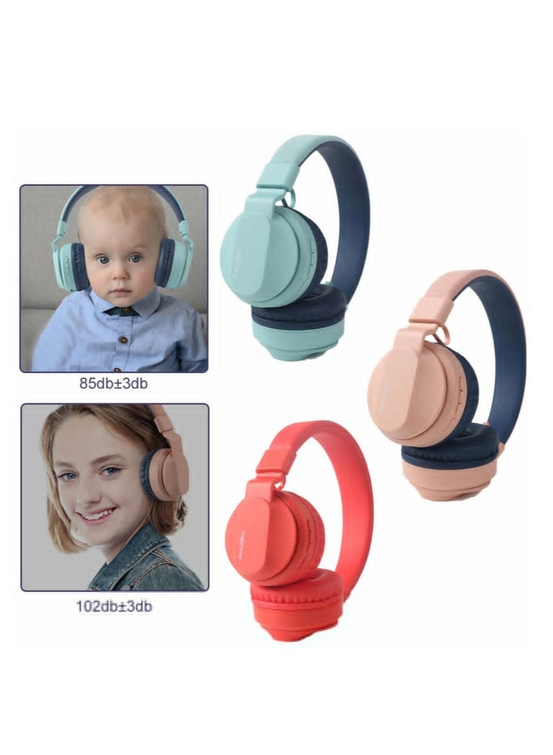 BOBO-1 Bluetooth Earbuds Bluetooth Headphones Over Ear Wireless Earphones Kids Headphones Soft Earmuffs & Lightweight for Long Time Wearing (Pink)