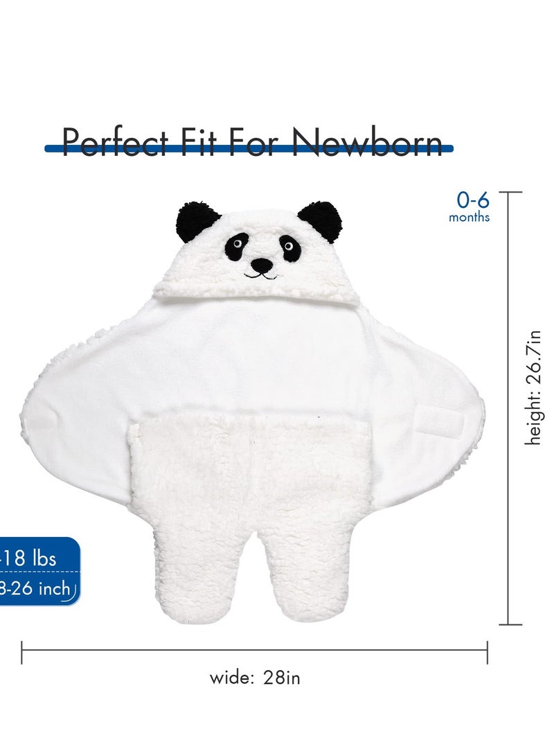 Baby Swaddle Blanket - Essential Newborn Plush Wrap Sleeping Bag and Receiving Blanket - Cute Panda Infant Clothes - Perfect for Boys and Girls