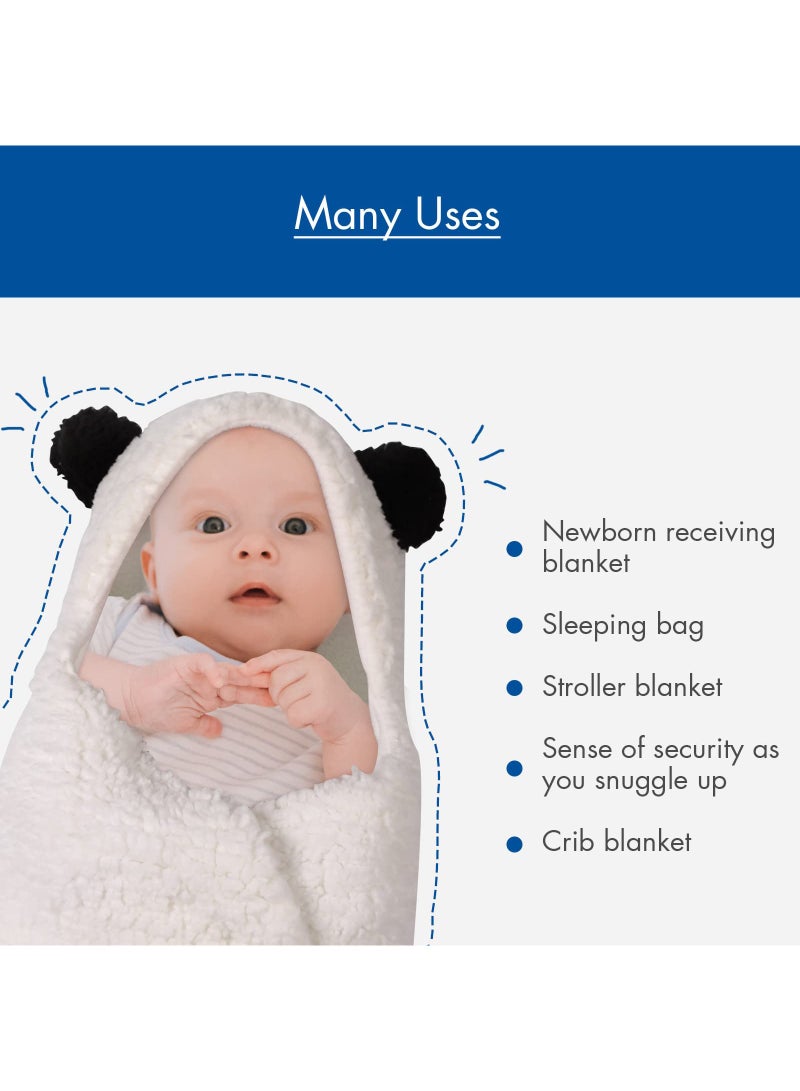 Baby Swaddle Blanket - Essential Newborn Plush Wrap Sleeping Bag and Receiving Blanket - Cute Panda Infant Clothes - Perfect for Boys and Girls