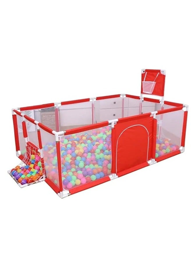 Baby Playpen Large Play fence for Baby and Toddlers, Large Play yard, Play pens (206 cm 180cm  64cm) -red