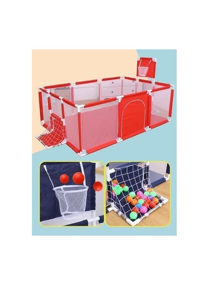 Baby Playpen Large Play fence for Baby and Toddlers, Large Play yard, Play pens (206 cm 180cm  64cm) -red