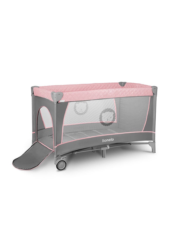 Flower 2 In 1 Travel Bed Baby Playpen, Flamingo Pink