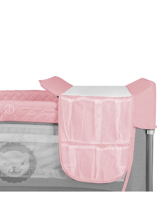 Flower 2 In 1 Travel Bed Baby Playpen, Flamingo Pink