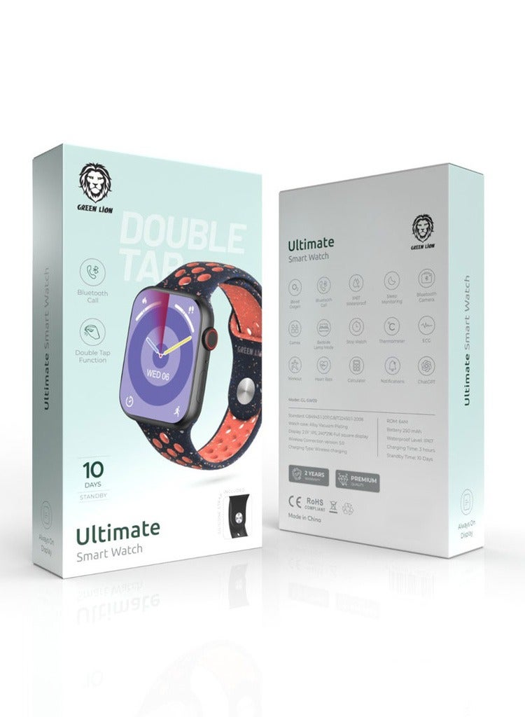 Ultimate Smart Watch / Bluetooth Call / Double Tap Function / Multiple NFC / Always on Display / 10 Days Standby / Blood Oxygen / Sleep Monitor / Games / Bedside Lamp mode / Heartrate - Black