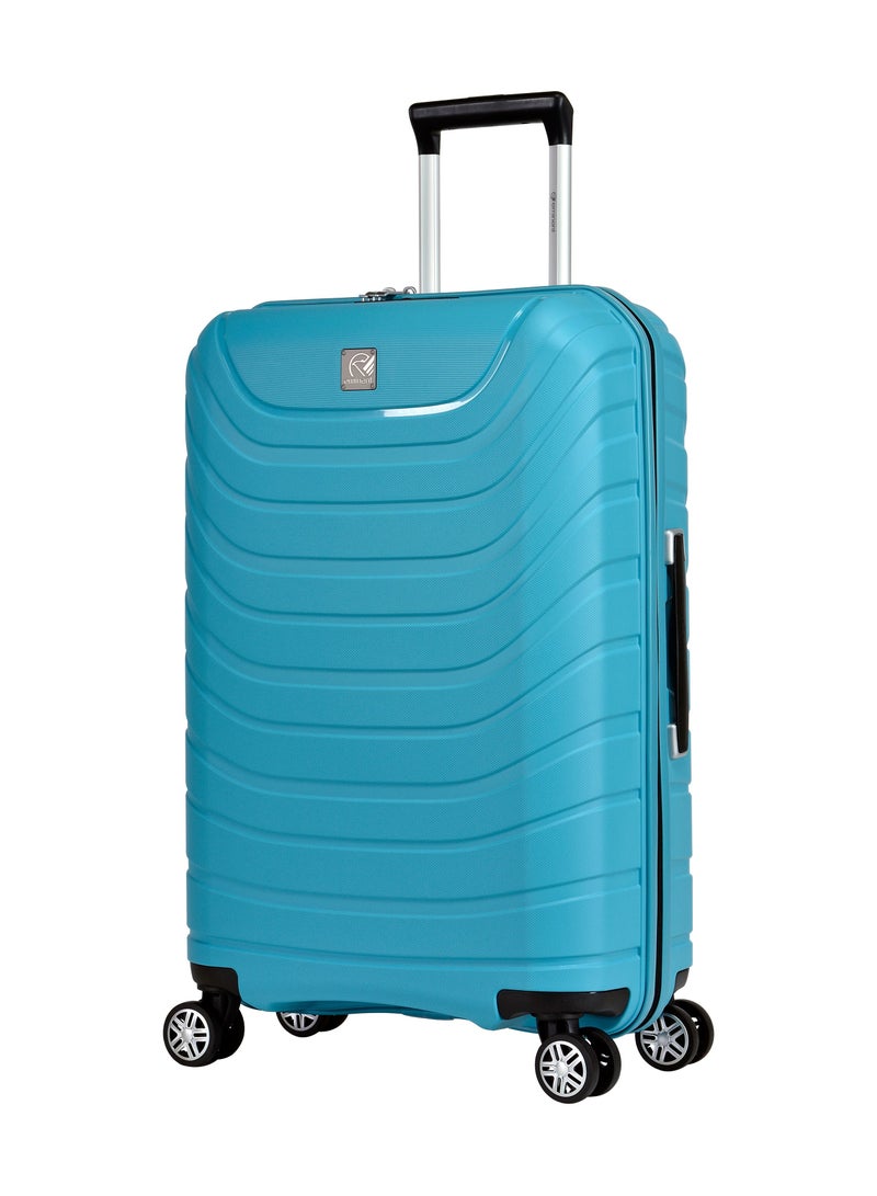 Knight Hard Case Travel Bag Luggage Trolley Polypropylene Lightweight Suitcase 4 Quiet Double Spinner Wheels With Tsa Lock B0011 Light Blue