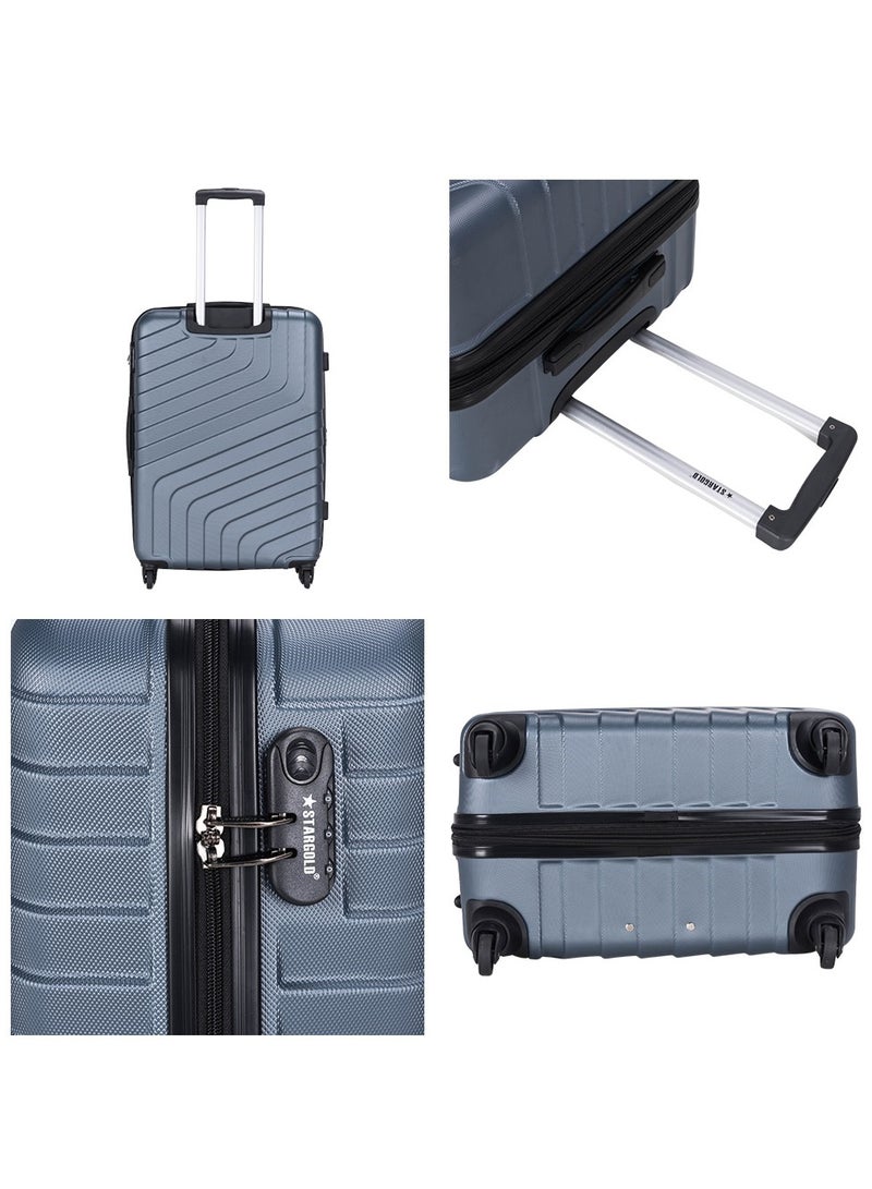 4 Pack Of Hardside Spinner Number Locked Luggage Trolley Bright Blue