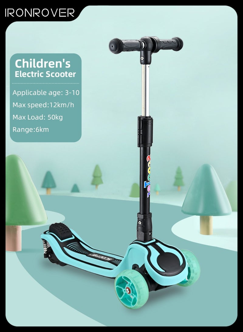 Mini Pro 3-Wheel Electric Scooter for Kids Ages 3-10, Up to 12km/h & 80 Min Ride Time, Kids Power Scooter with Adjustable Height, Foldable Escooter for Boys Girls
