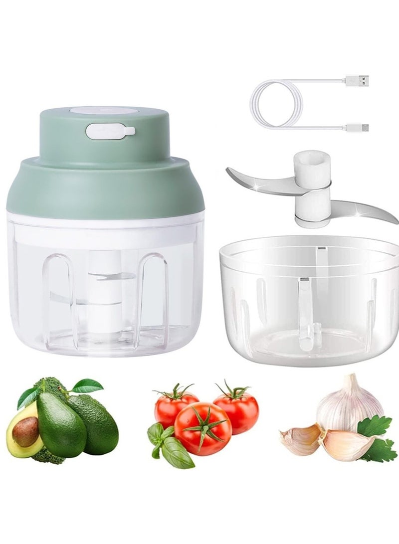 Electric Mini Garlic Chopper, 100ML Mini Food Chopper, Garlic Mincer, Portable Cordless Mini Food Processor for Onion, Ginger, Chili, Vegetables, Meat, Baby Food, for Kitchen Gadgets