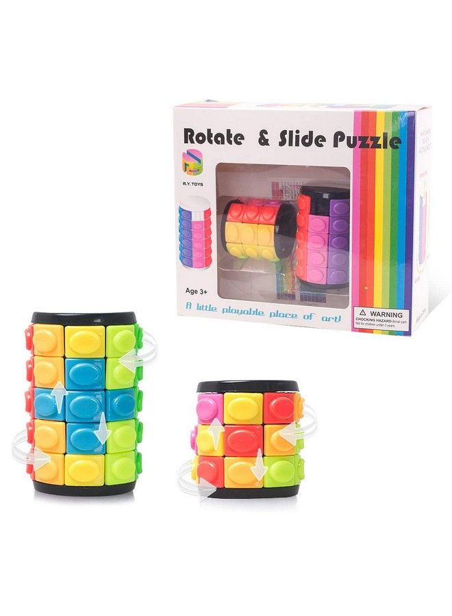 Rotate And Slide Puzzlepatented Fidget Cube(Restore Order/Create Patterns) 8 Colors,3 And 5 Layersdetach Piece For Quick Play,Fidget Toys,Brain Teaser,Sensory Toys,Easter Basket Stuffer