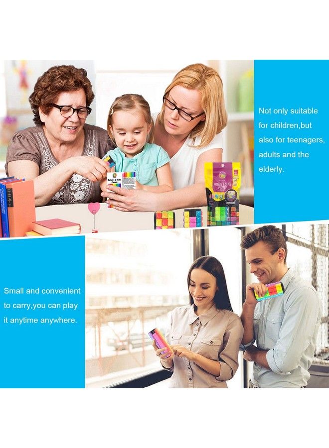 Rotate And Slide Puzzlepatented Fidget Cube(Restore Order/Create Patterns) 8 Colors,3 And 5 Layersdetach Piece For Quick Play,Fidget Toys,Brain Teaser,Sensory Toys,Easter Basket Stuffer