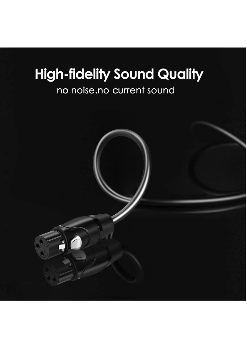 6.6FT XLR Female to 1/4 Inch TRS Cable - Professional Balanced Microphone Cable with Quarter Inch Jack, HiFi Quality