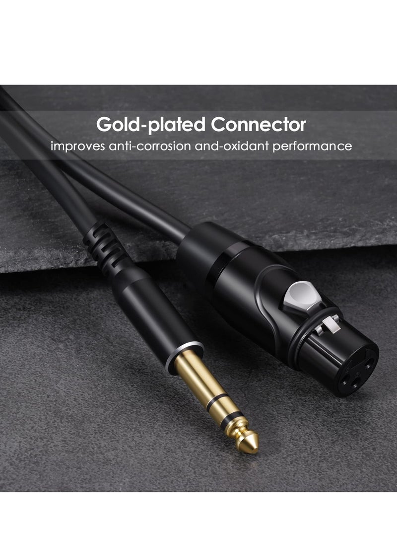 6.6FT XLR Female to 1/4 Inch TRS Cable - Professional Balanced Microphone Cable with Quarter Inch Jack, HiFi Quality