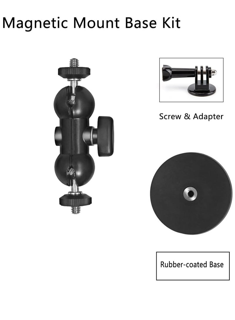 Magnetic Camera Mount Compatible with Hero 12/11/10/9/8, AKASO EK7000 Brave 4, DJI Osmo, Insta360 X3 Action Camera with a 1/4