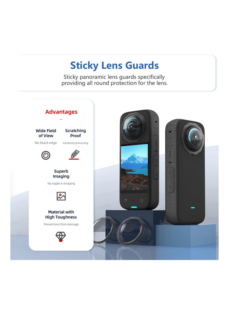 Adhesive Lens Cover for insta360 x3, PMMA high Toughness Material Panoramic Lens Protection