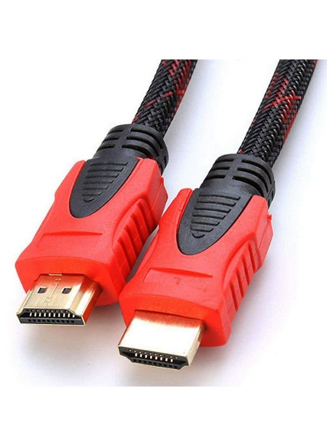 Hdmi Cable V1.4 Ultrahigh Speed Supports Ethernet Audio Return (Arc) Bandwidth Up To 18Gbps 3D Hd 1080P Ready Braided Nylon Cable Cord Gold Plated Red (30 Feet)