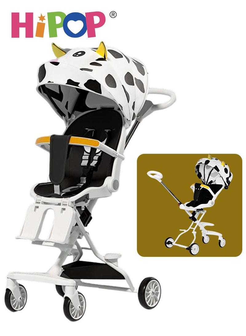 2 In 1 Strollers for Infant and Kids,Two Ways Rotating Seat,Sturdy and Lightweight Design,with Pedals and Sun Canopy,One Step Folding Baby Stroller